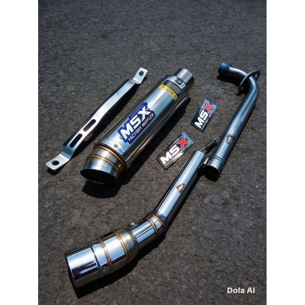 knalpot original msx bulat jumbo dos panjang 19cm jrm buat motor Vega ZR Jupiter Z1 grand Revo Supra