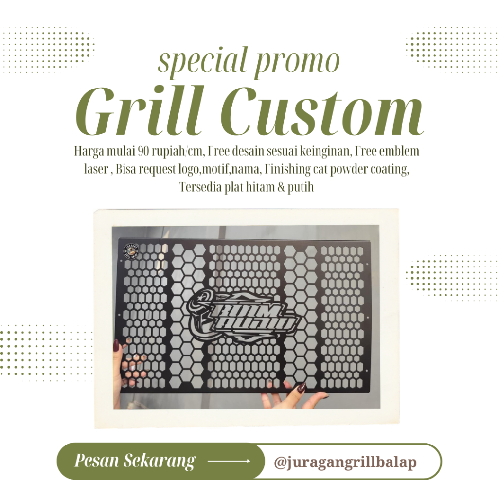 Grill Speaker Besi Custom – Bebas Request Motif & Warna