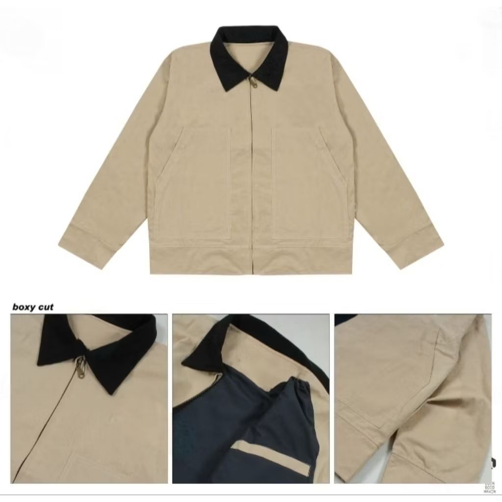 jaket Boxy bahan baby canvas