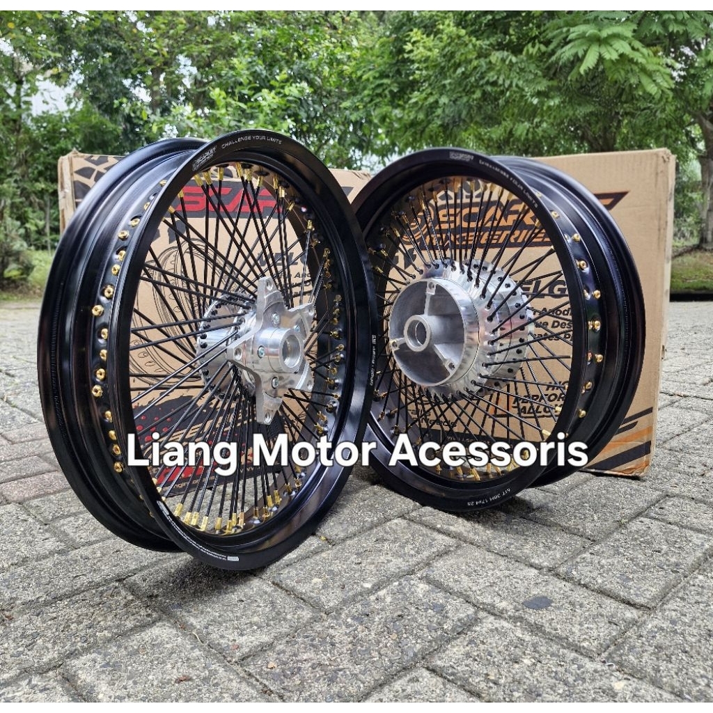 (Full Scarlet Racing MX Series) Sepaket Velg Ring 17 300 X 425 Tromol Set Jari2 Custom Jari2 Seribu 