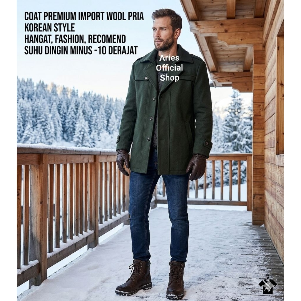 COAT WOOL TEBAL PREMIUM PRIA MUSIM DINGIN