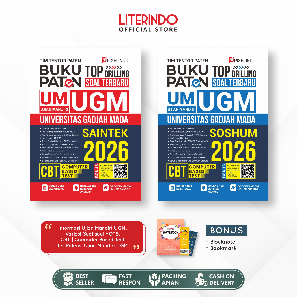 Buku Paten Drilling Soal Ujian Mandiri UGM (Universitas Gadjah Mada) Saintek & Soshum