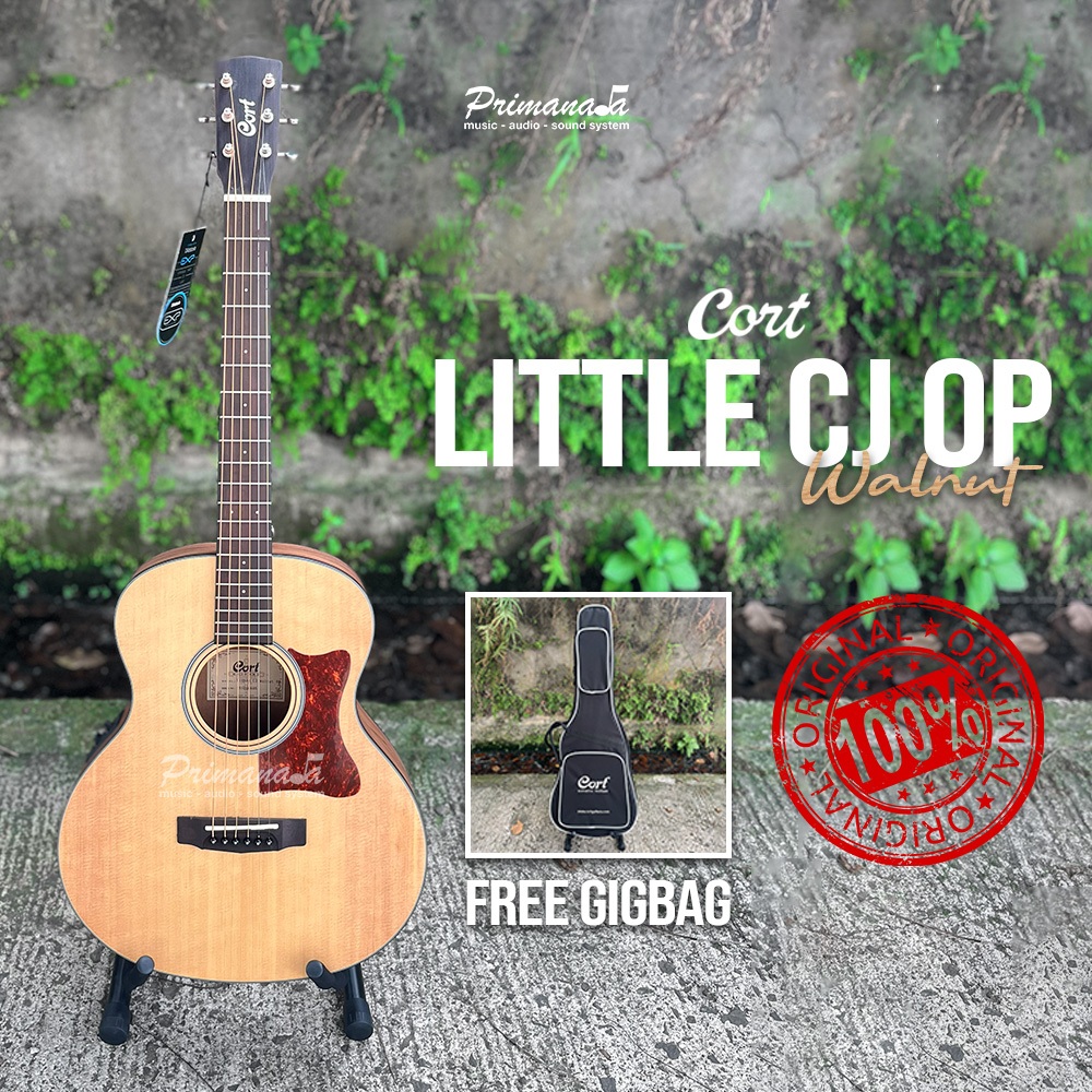 Cort Little CJ Walnut OP Gitar Akustik Elektrik Original Guitar Acoustic Slim Neck