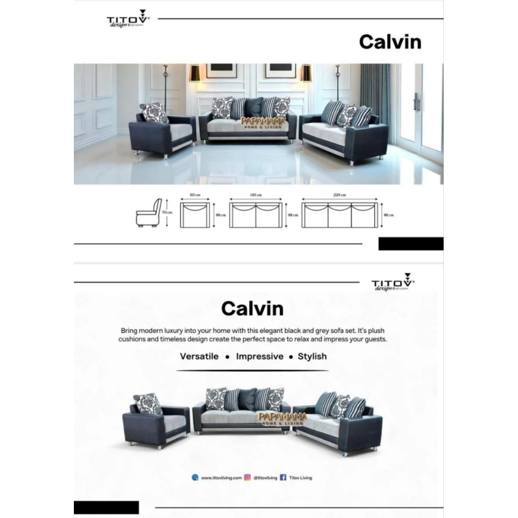 Sofa tamu Minimalis - Sofa Tamu titov Calvin set - Sofa free Bantal Promo Medan