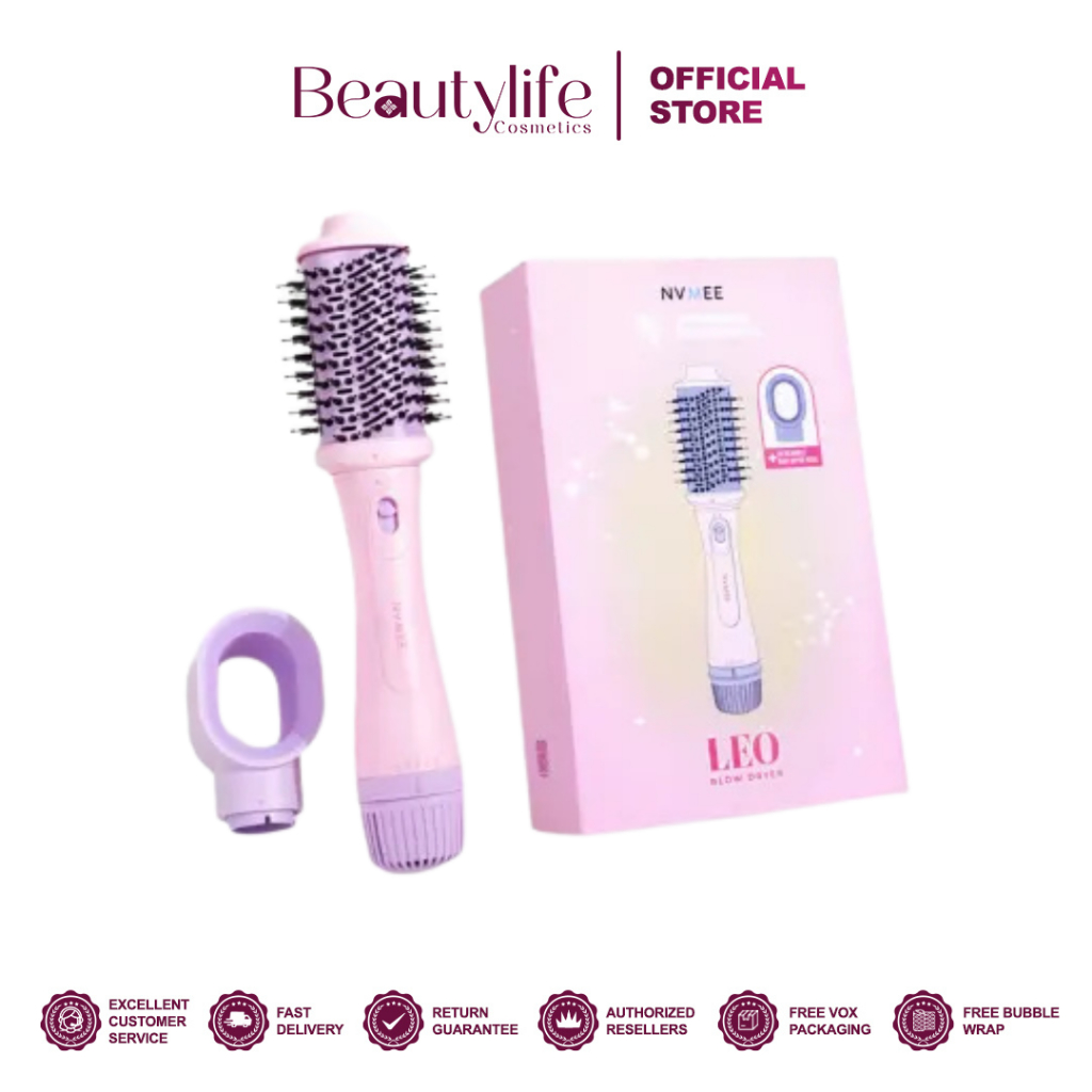 NVMEE  LEO Blow Dryer Sisir Pengeriring Hot Air 2in1 Low Watt Natural Blow With Volume