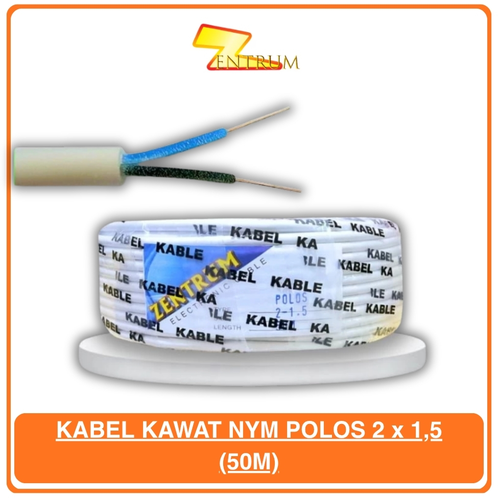 Kabel Listrik Kawat NYM Polos 2 x 1.5 (50M)