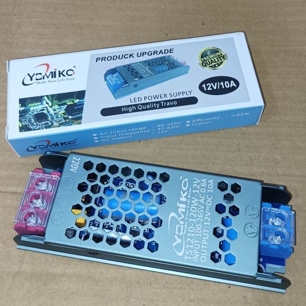 Promo Travo Led 12Volt YOMIKO 10A Power Supply CCTV Led Strip Aluminium Slim