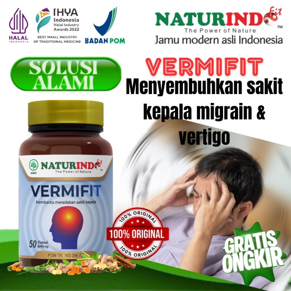 Obat Sakit Kepala Vertigo Migrain Herbal Sakit Kepala Vermifit Naturindo