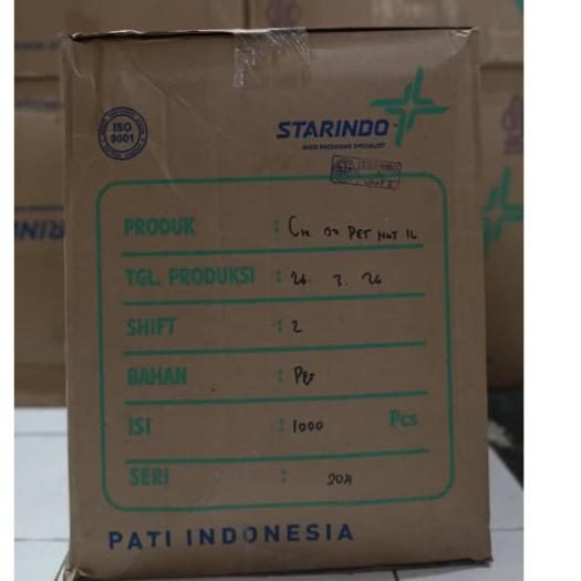 1 DUS GELAS PLASTIK BAHAN PET 12 OZ/14OVAL OZ DAN 16 OZ MEREK STARINDO