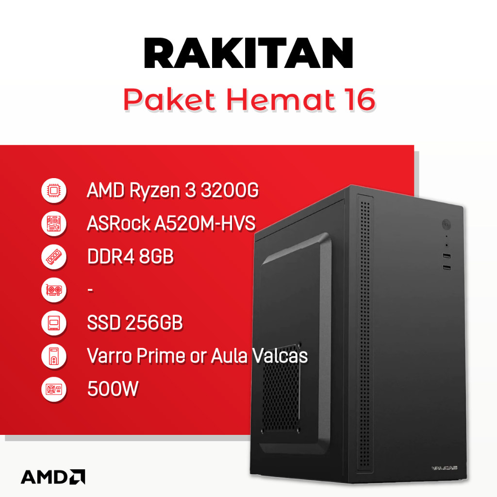 Komputer Rakitan Paket Hemat 16 AMD Ryzen 3 3200G