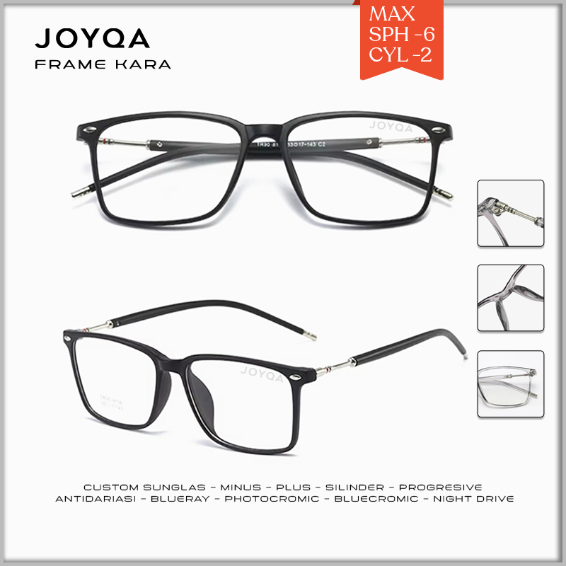 JOYQA | FRAME KARA - Kacamata Kotak Ringan Fashion Cewe Cowo Anti Radiasi Photocromic Bluecromic Bis