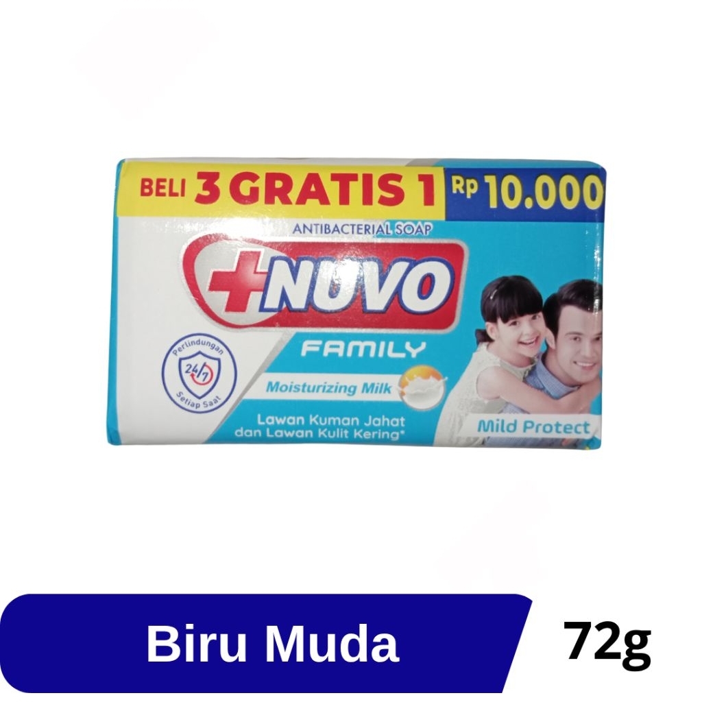 Sabun Nuvo Batang Biru Muda (Isi 4) 72g