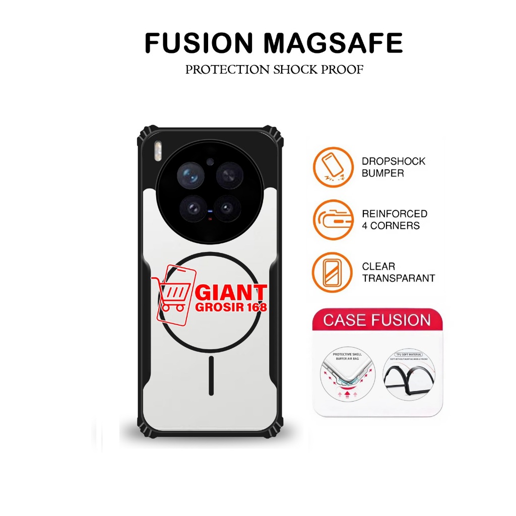 Case Magsafe Vivo X300 Vivo X300 Pro Vivo X200 Vivo X200 Pro Fusion Case Armor Shockproof Casing hp 