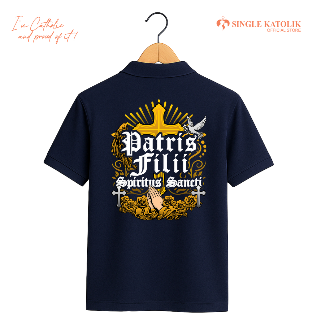 PATRIS FILII SPIRITUS SANCTI (GAMBAR) [KAOS POLO/KAOS BERKERAH] - Kaos Rohani – Bahan  Premium – Tid