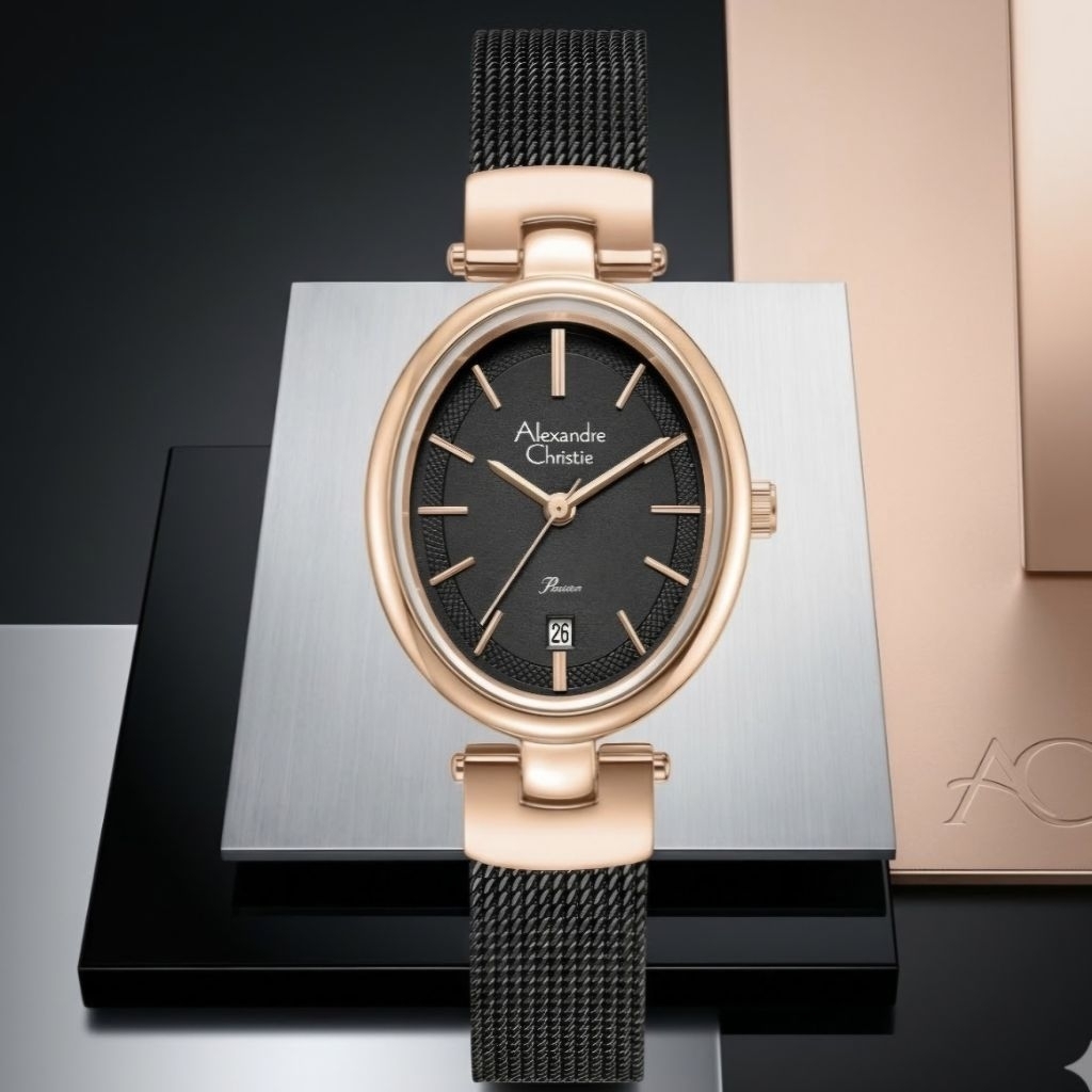 Alexandre Christie 2C08 Black Rosegold Cewe Original