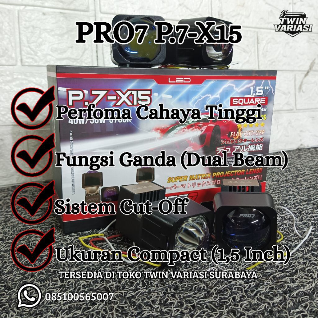 Lampu Variasi Mobil Bi-led Projector PRO7 P.7-X15