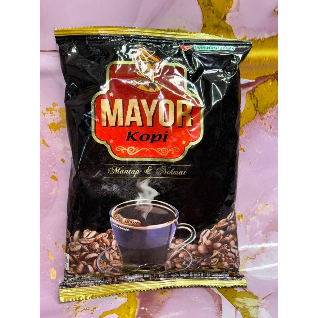 KOPI MAYOR 3pcz- Kopi Bubuk Hitam Premium, Rasa Mantap, Praktis Disimpan