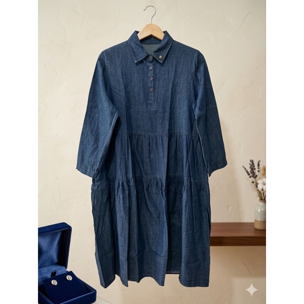 Dress denim Umpak-Umpak