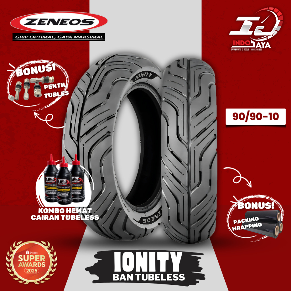 [READY COD] ZENEOS IONITY RING 10 BAN TUBELESS MOTOR LISTRIK ( 90/90-10 ) BAN DEPAN BELAKANG R10 / R