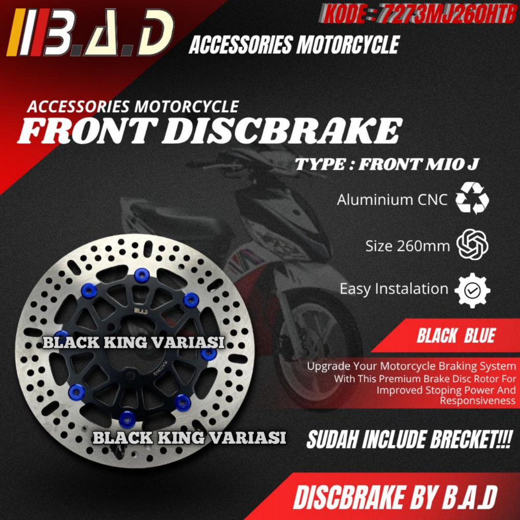 Piringan Cakram Mio J 260mm Disc Brake Piringan Cakram Depan Mio J Mio M3 Mio Soul GT 3 Lubang 260MM