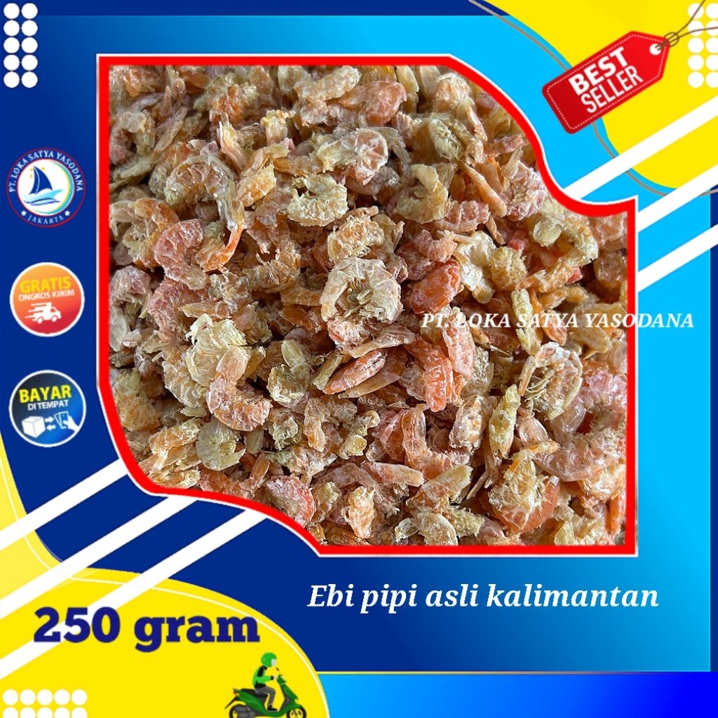 ebi kering ( asli ebi kalimantan ) ebi pipi super 250gram