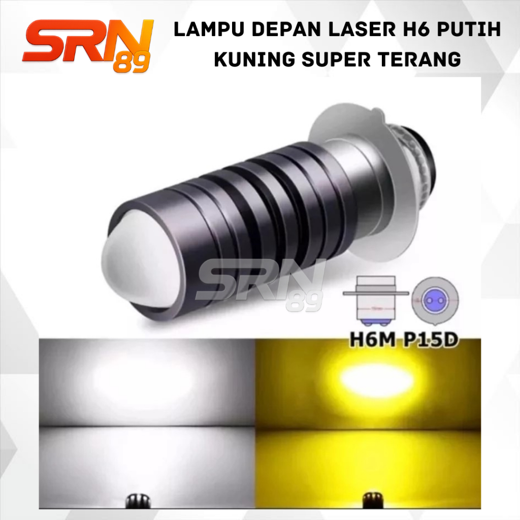 Lampu Depan Laser H6 Putih Kuning Super Terang