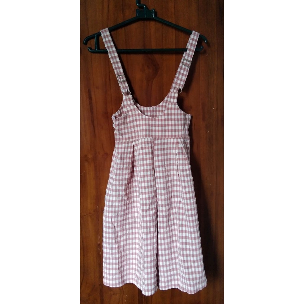 overall anak perempuan overall premium motif kotak jumpsuit