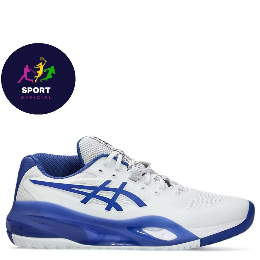 SEPATU TENIS ASICS RESULOTION X WHITE BLUE