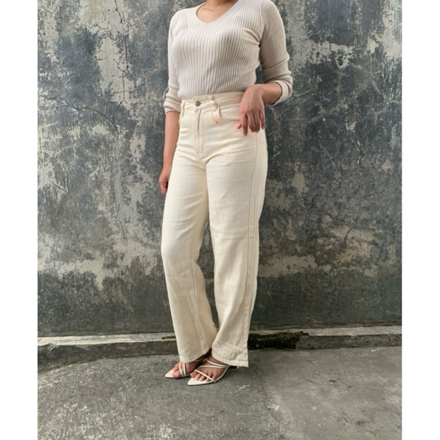 Baggy jeans broken white