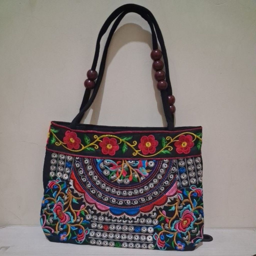 tas tote bag wanita bordir tas bahu sulam