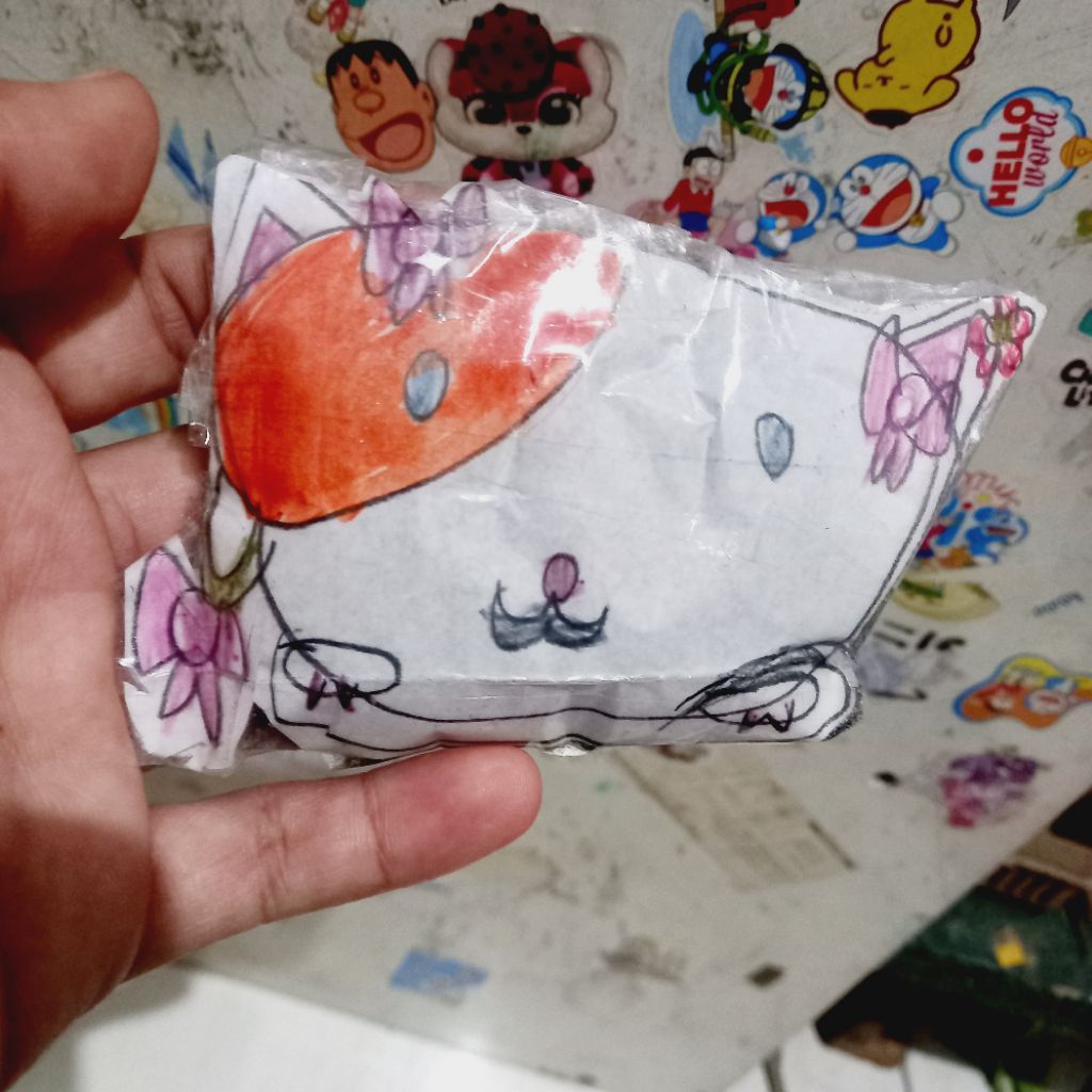 DIY squishy kertas karakter kitten kucing doll mainan anak kertas
