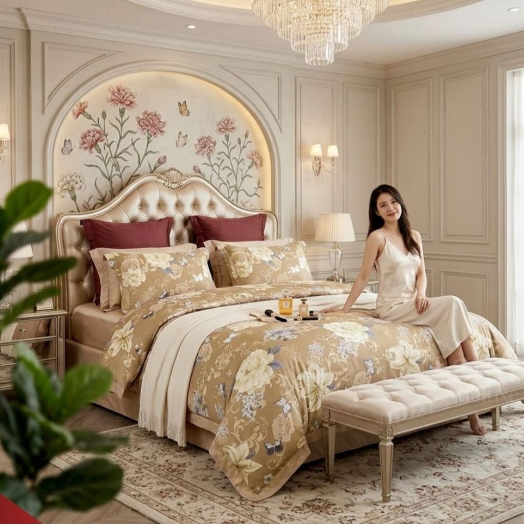Sprei Queen Carnation / Sprei Cipadu Murah / Sprei Zleepi Solo / Sprei Bunga