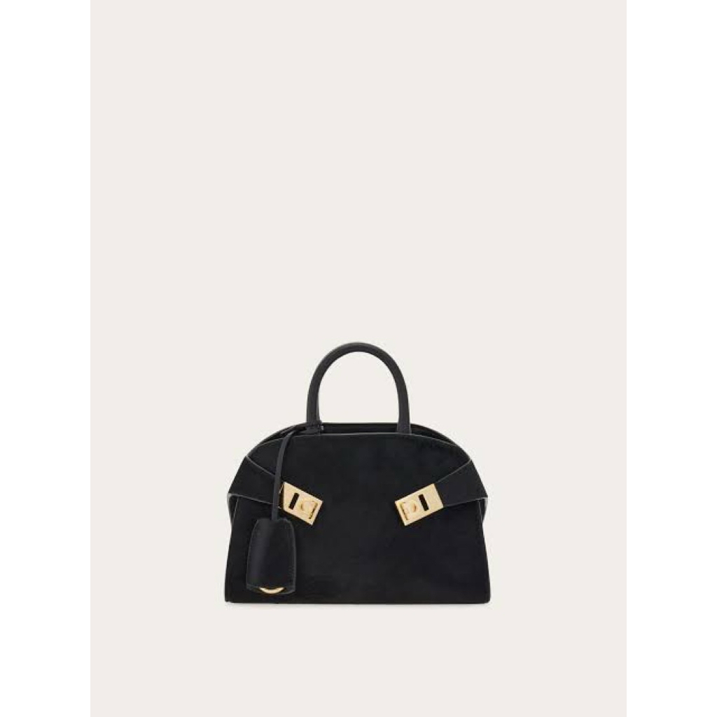 Salvator* Ferr*gamo Hug Bag Black Suede (Rare winter collection)