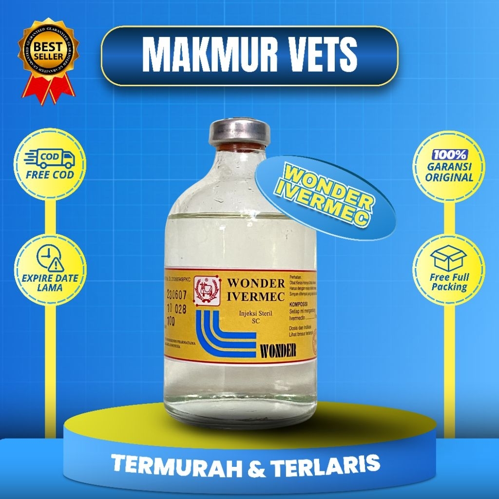 Wonder Ivermec 100ml untuk pengobatan parasit pada hewan