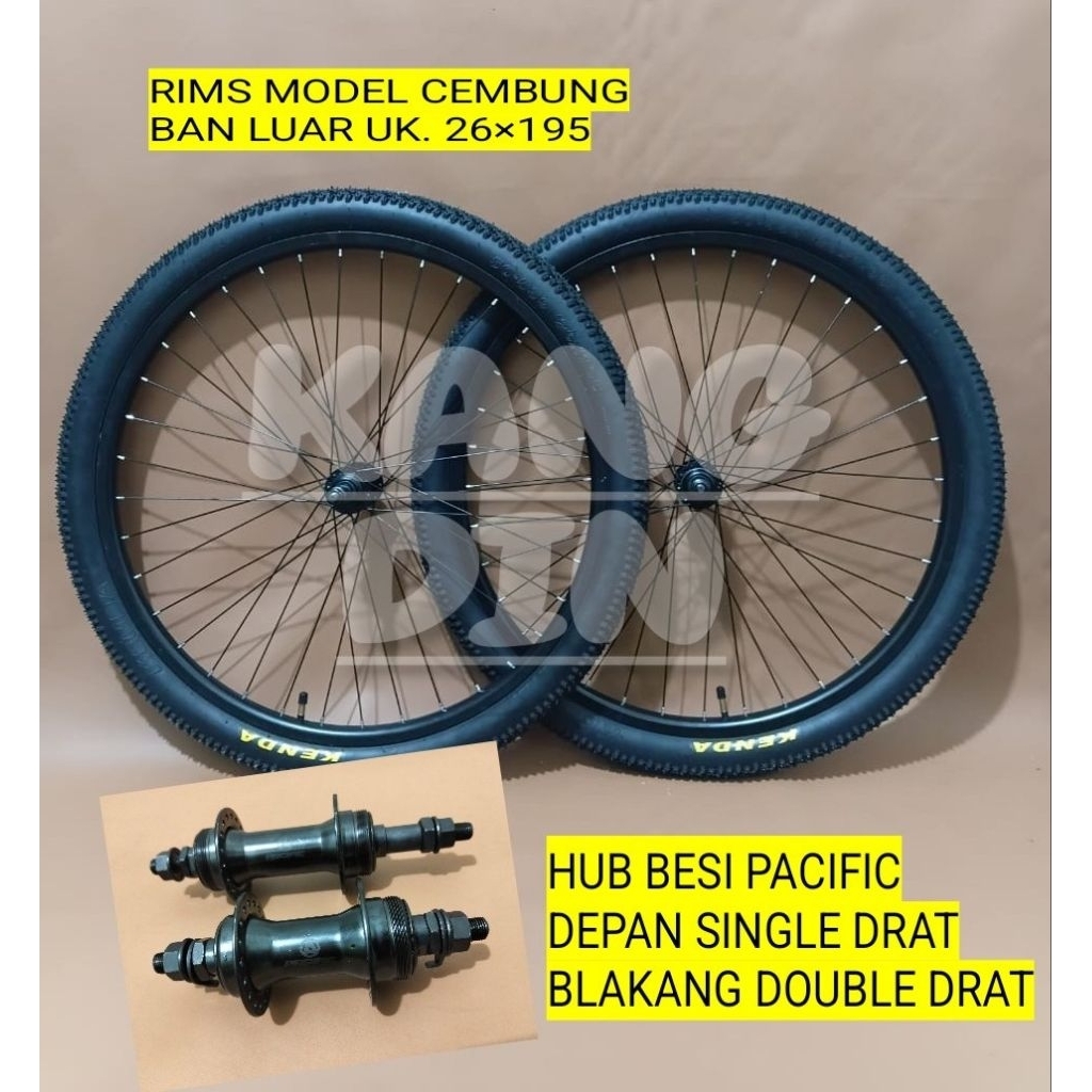 D) Velg Sepeda Uk 26 Mtb, Federal, Gunung Set Ban Luar Dalam Sepasang Depan Belakang