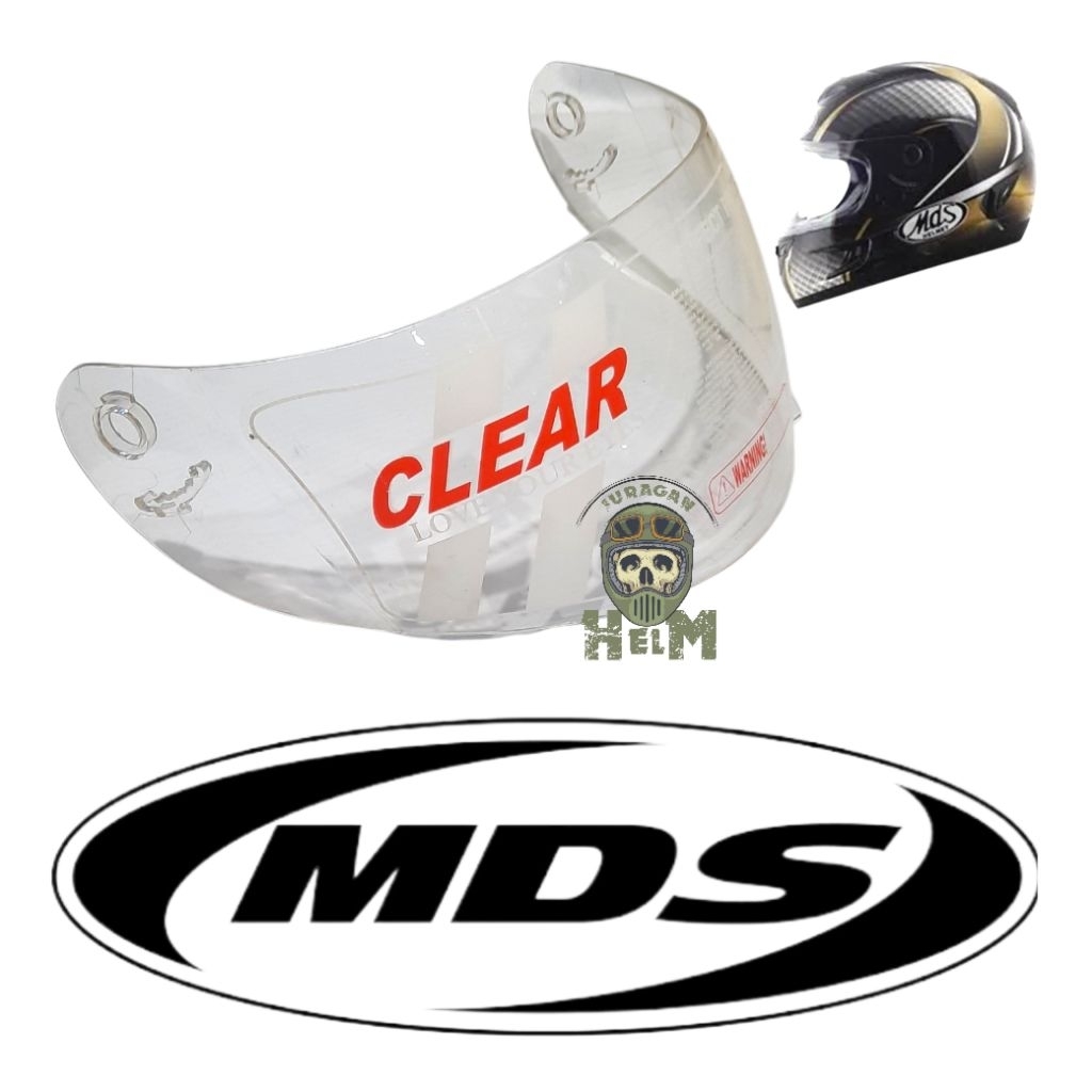 Kaca Helm MDS SPARTA Clear pelangi hitam Visor Helm FullFace