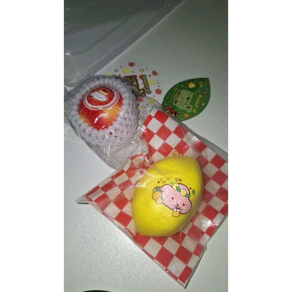 [TAKE ALL] Momocuppy Bubu Apple & Lemon Squishy