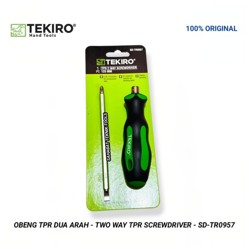 Tekiro Obeng TPR Dua Arah / Obeng TPR Bolak balik / Obeng 2 Arah - Two Way TPR Screwdriver