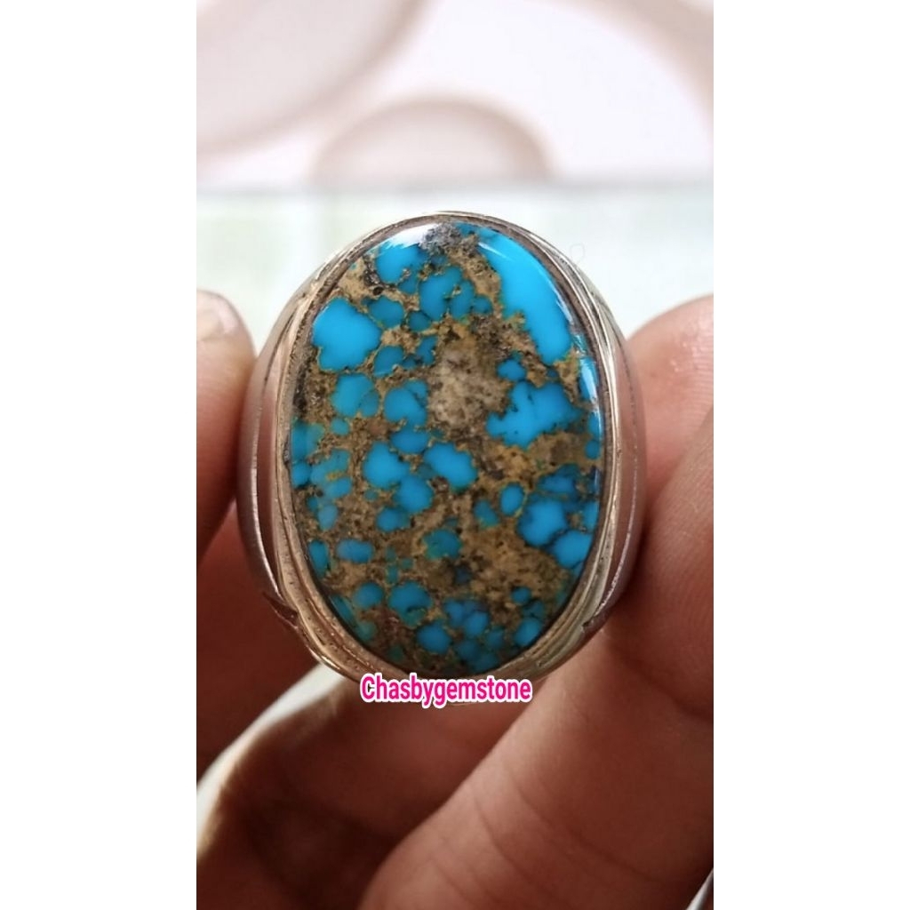 Batu Pirus Persia biru fancy-Pirus Persia serat kura biru fancy