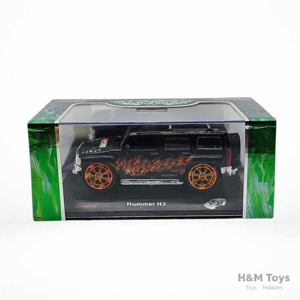 Saico Hummer H3 Hitam 1:43 - Kemasan Acrilic - Diecast Hummer H3