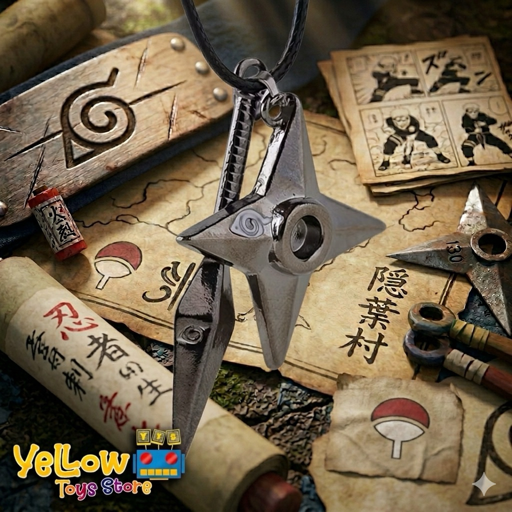 Kalung Besi Naruto Shippuden Shuriken Kunai Stainless Steel