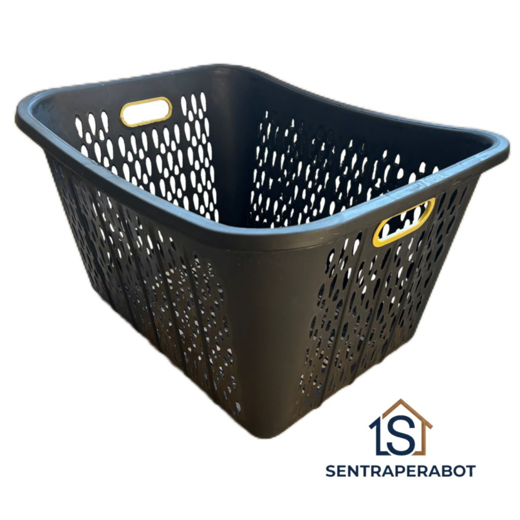 Keranjang laundry pajero hitam jumbo - keranjang baju kotor plastik tebal estetik