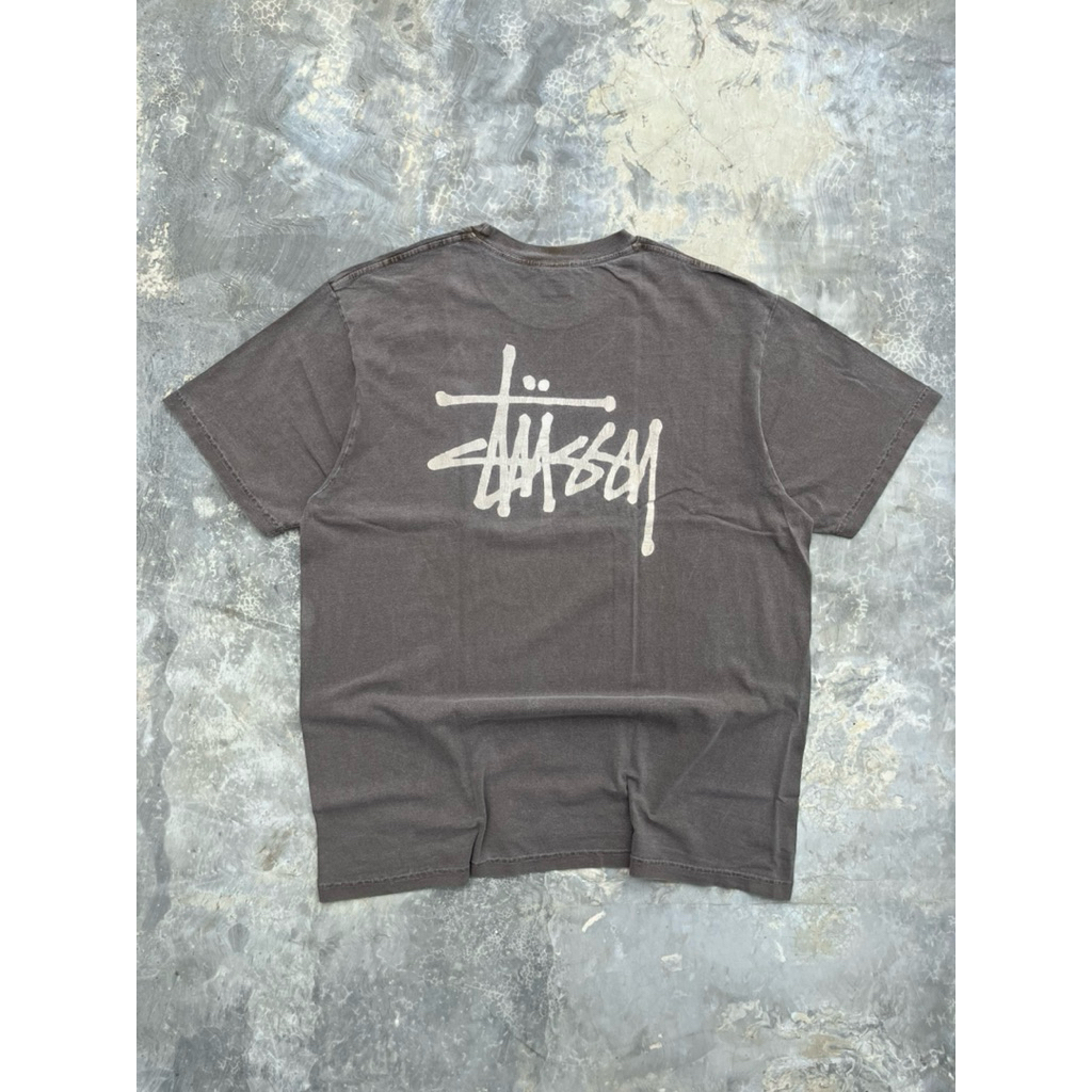 vintage kaos stussy basic logo made in USA original