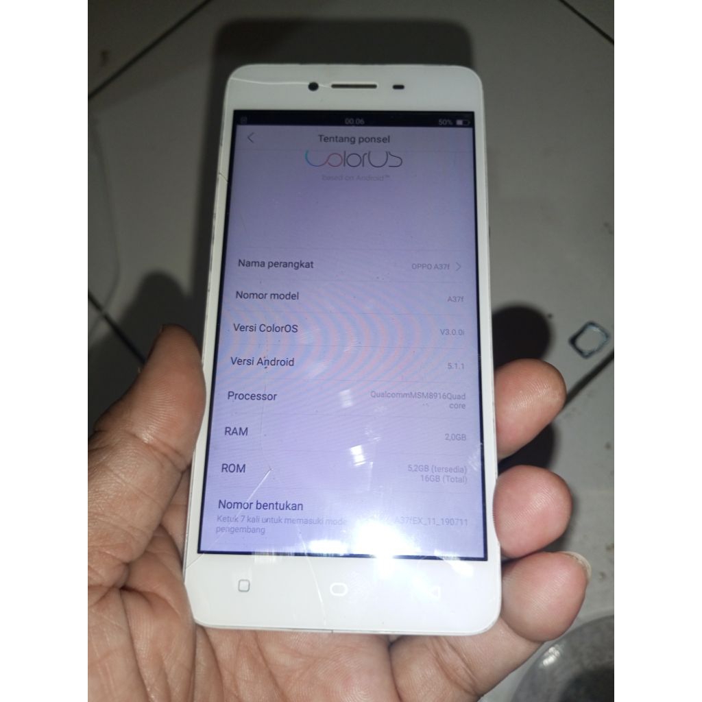 lcd touchscreen frame Oppo a37f minus