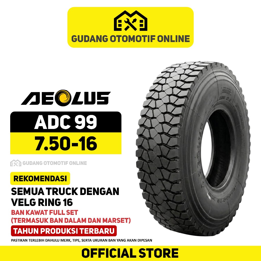 Ban Truk Aeolus ADC99 750 R16 16 Truck Colt Diesel Canter Ragasa 7.50 R16