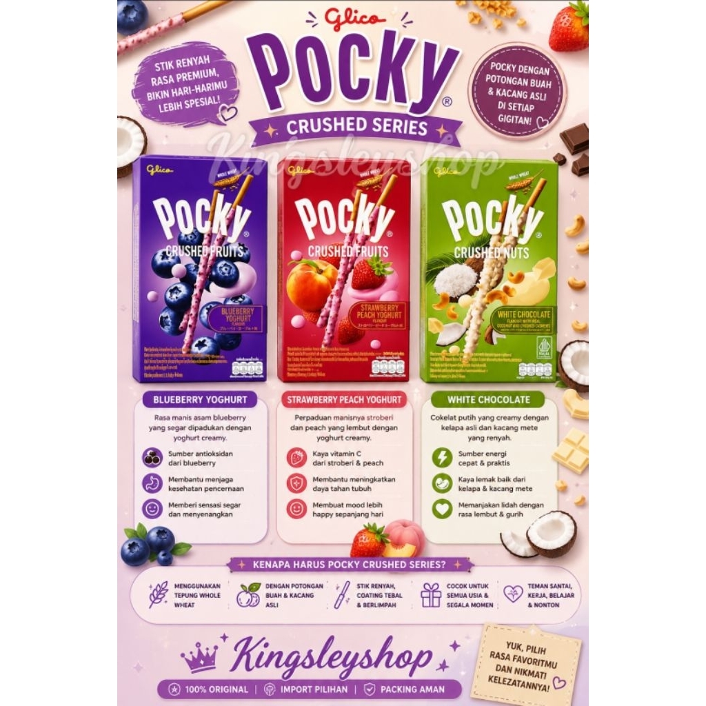 Pocky blueberry yogurt / white chocolate / strawberry peach