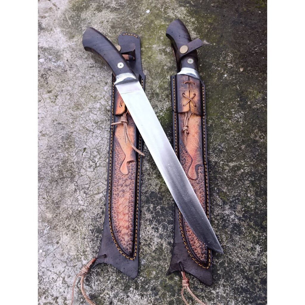 Pisau sembelih premium model stregh bahan baja modern Bohler K110 tahan karat panjang bilah 30cm