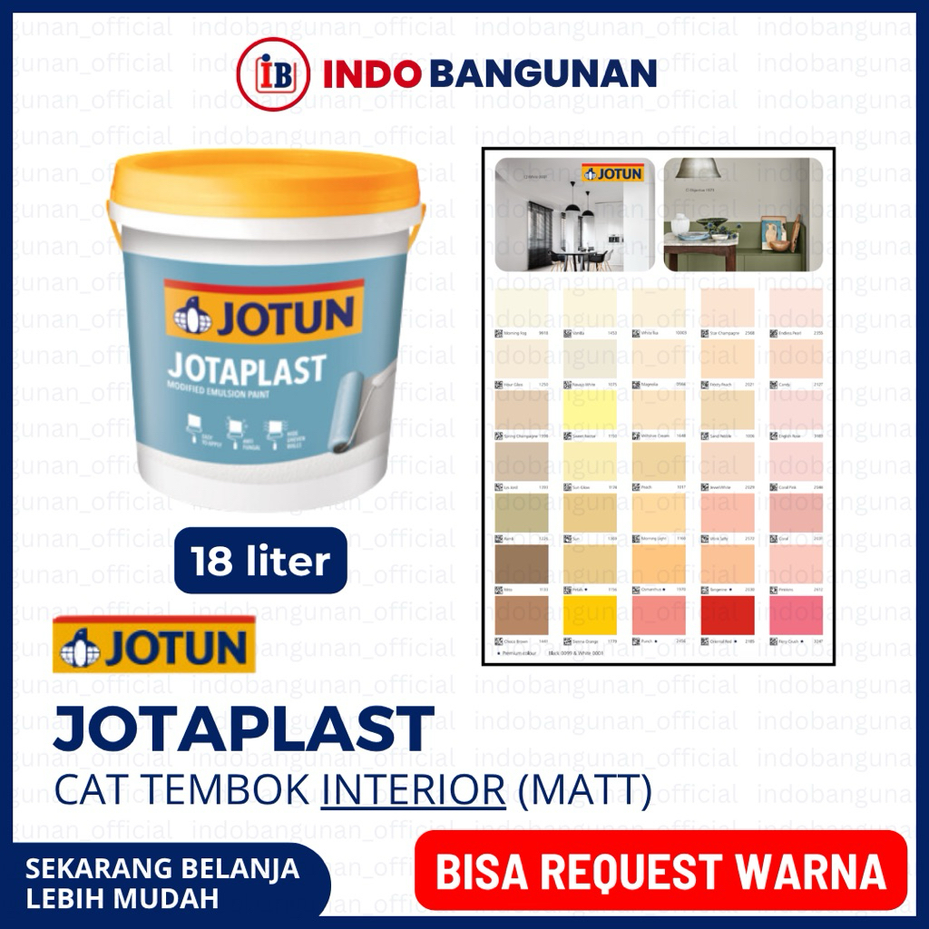 CAT TEMBOK INTERIOR JOTUN JOTAPLAST 18LT / BISA REQUEST CUSTOM WARNA PUTIH