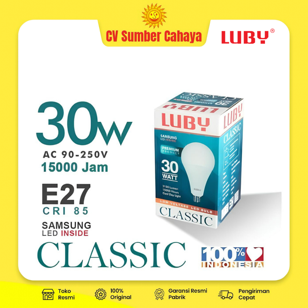Luby Classic 30w Lampu Bohlam LED 30 Watt Bulb PUTIH