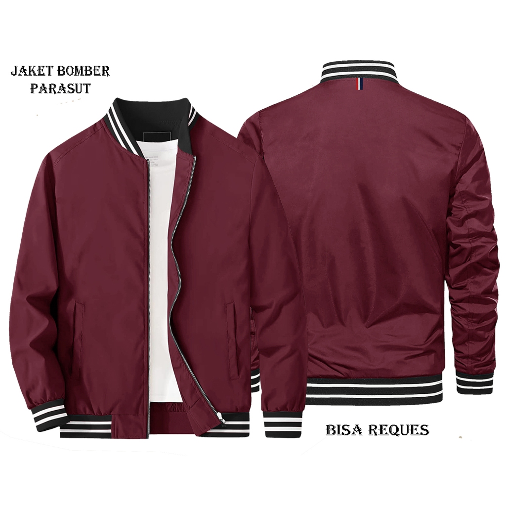 Jaket Bomber Pria Polos, Jacket Tebal Anti Air Parasut, Jaket Motor Pria